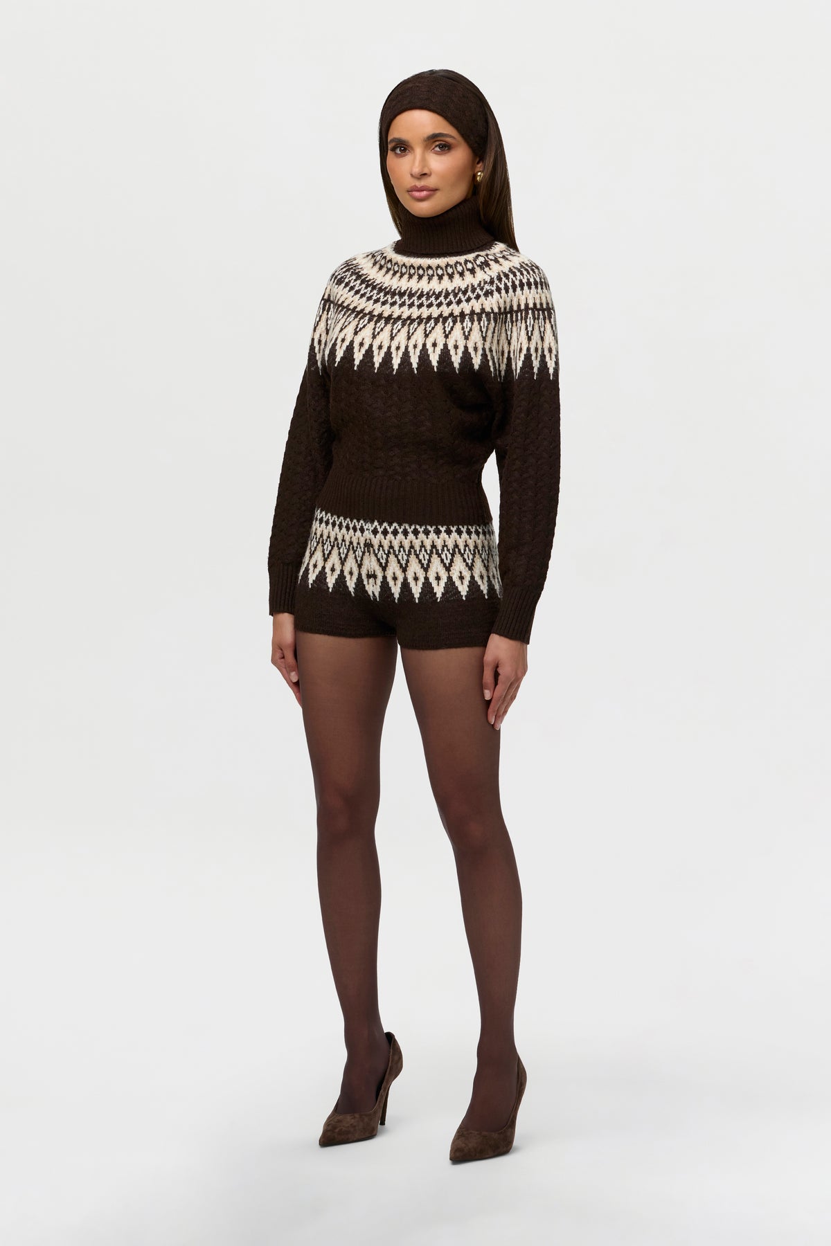 Knit Fair Isle Hot Pants