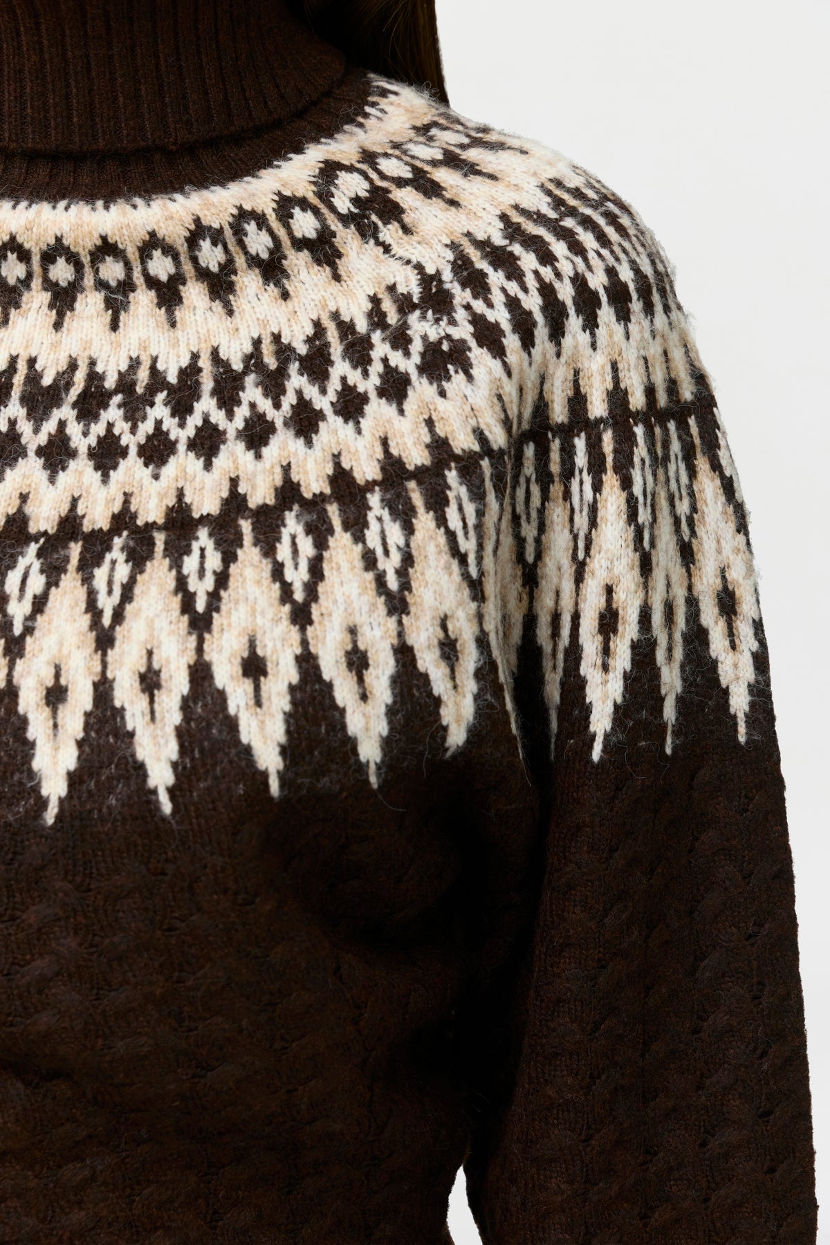 Knit Turtleneck Fair Isle Sweater
