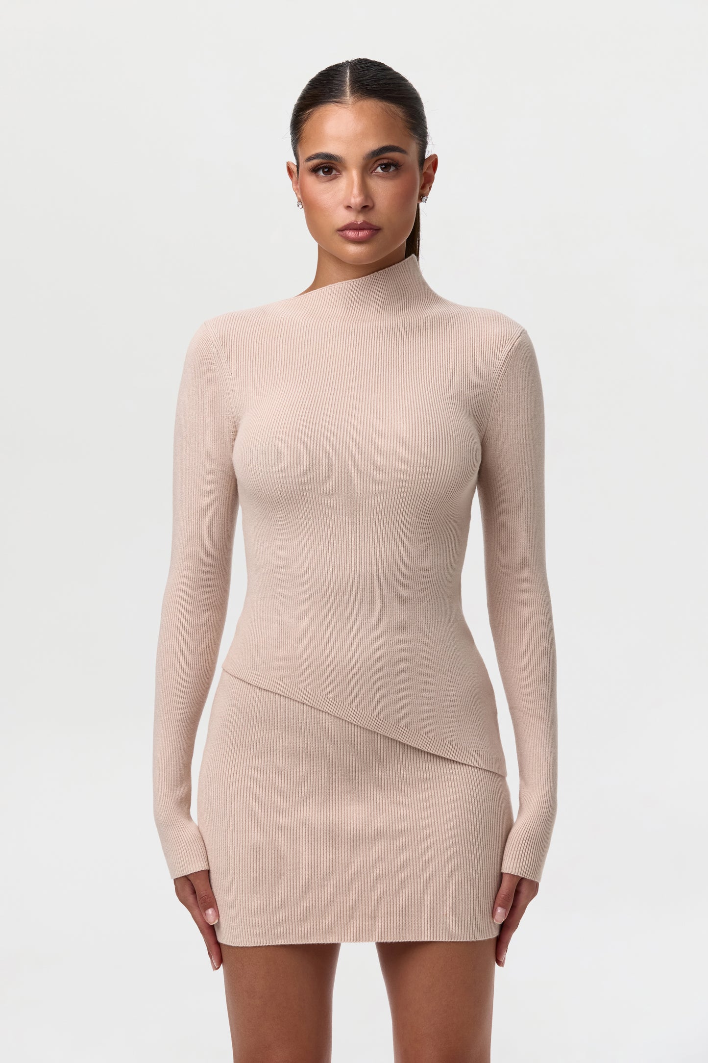 Ribbed-Knit Mini Skirt