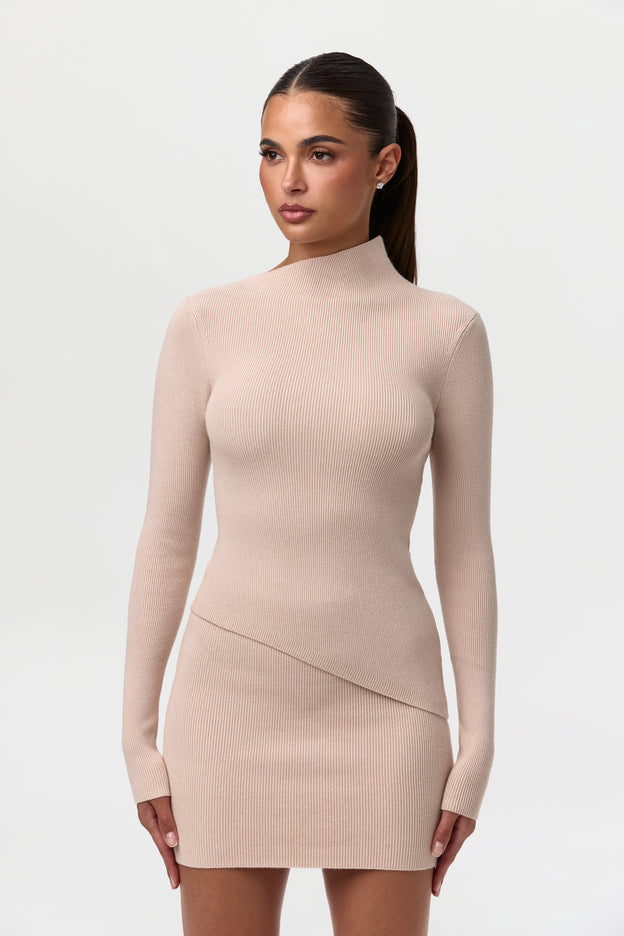 Ribbed-Knit Mini Skirt