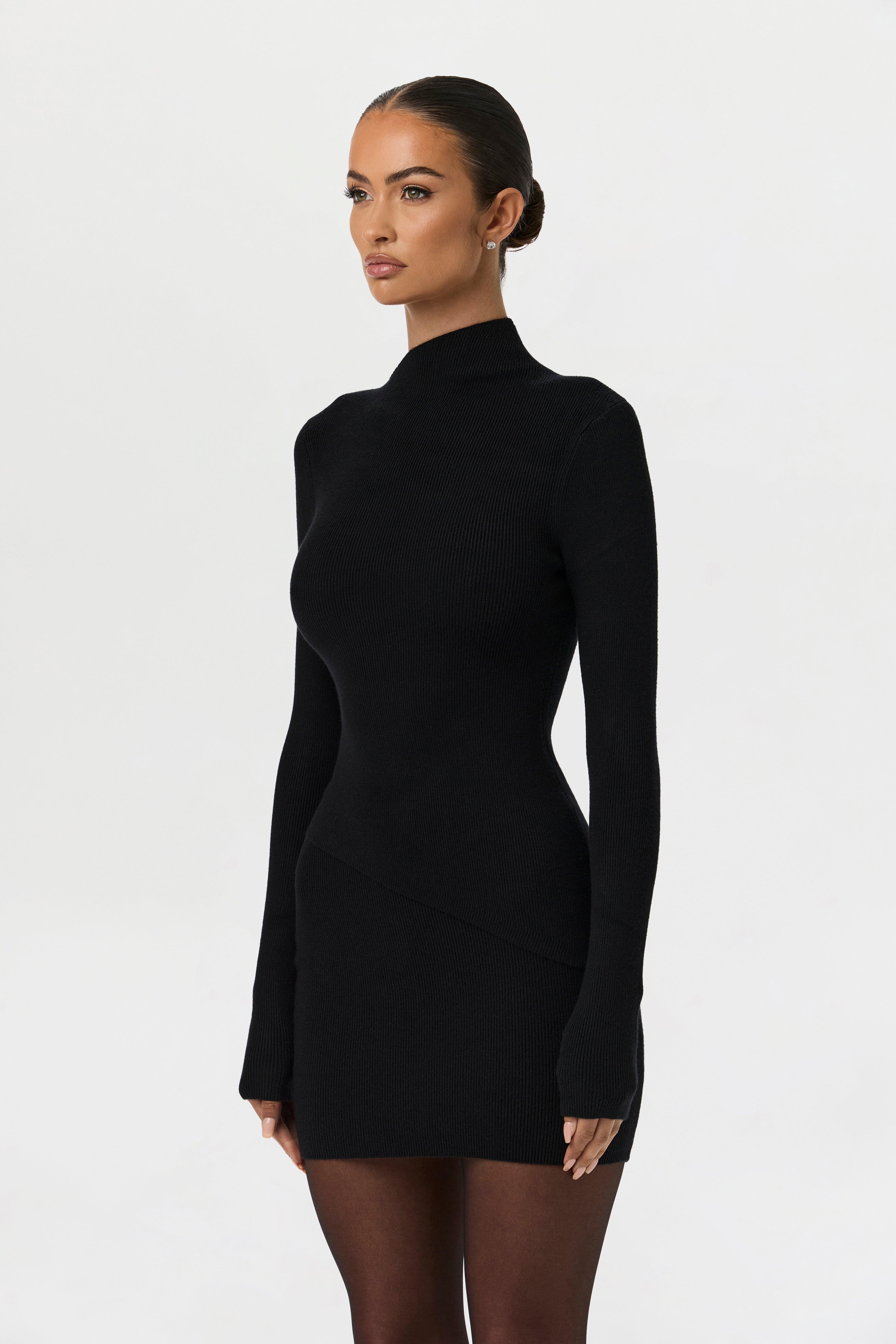 Ribbed-Knit Mini Skirt