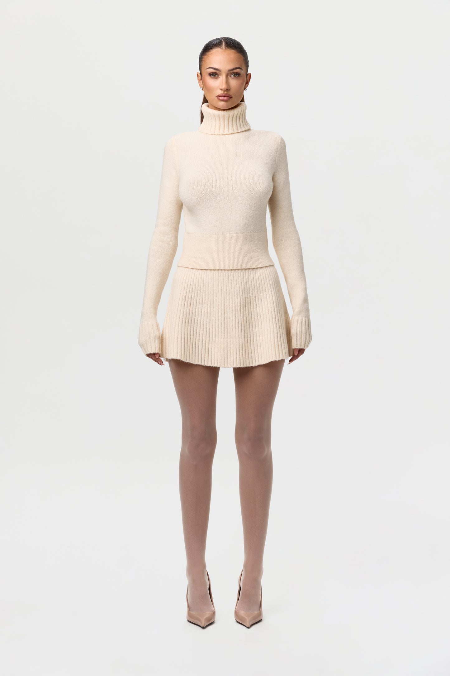 Knit Ribbed Turtleneck Sweater