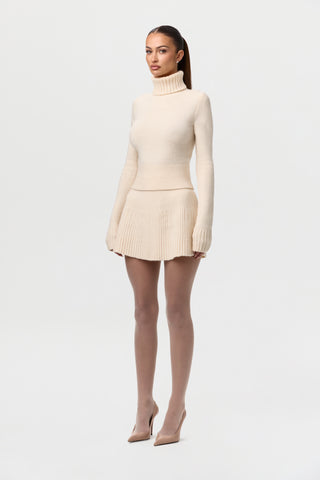 Knit Ribbed A-Line Mini Skirt