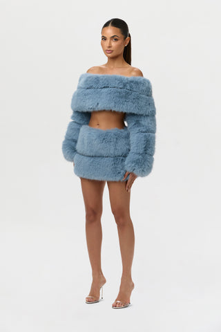 Faux Fur Pelted Mini Skirt