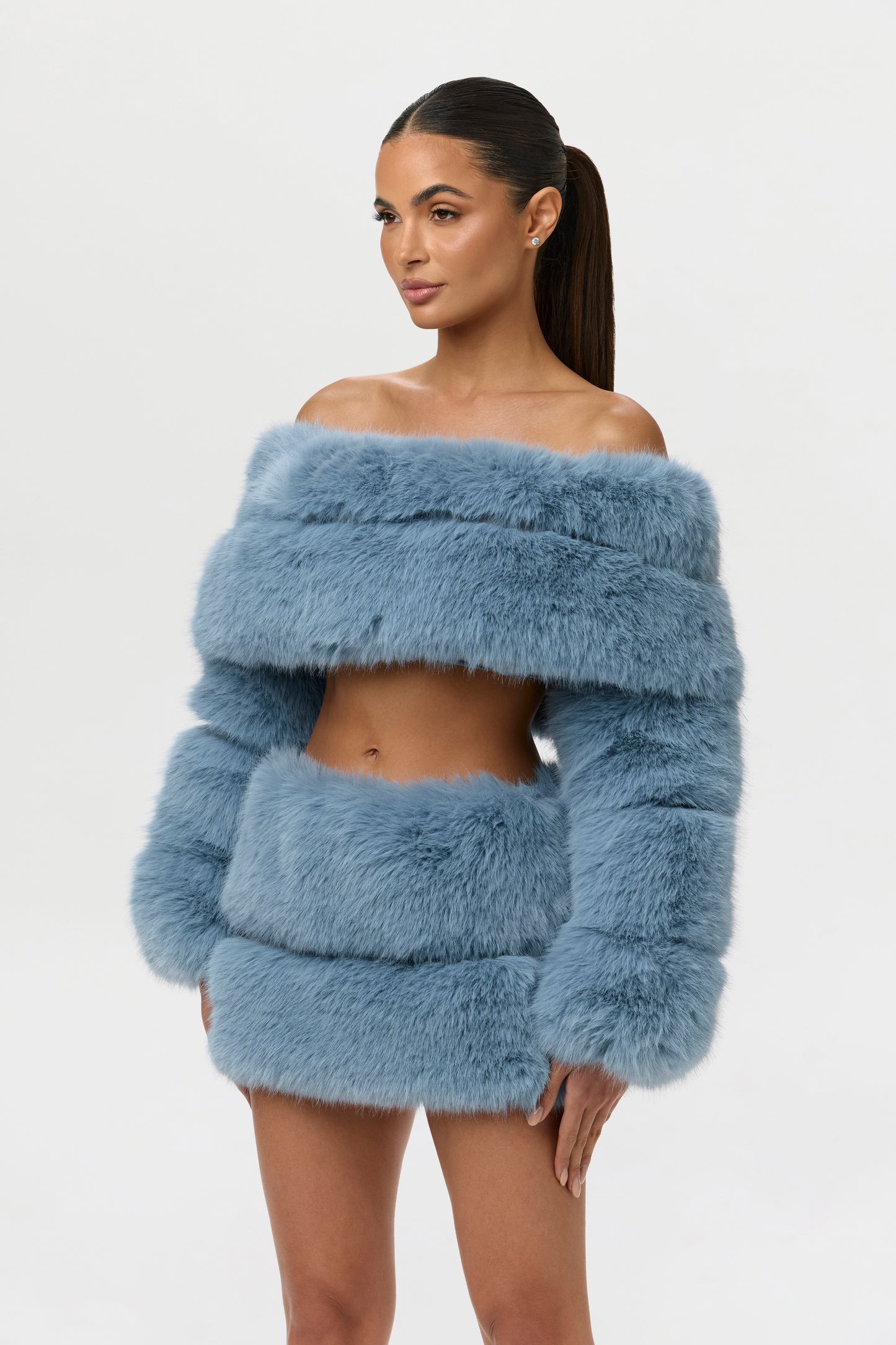 Faux Fur Pelted Mini Skirt