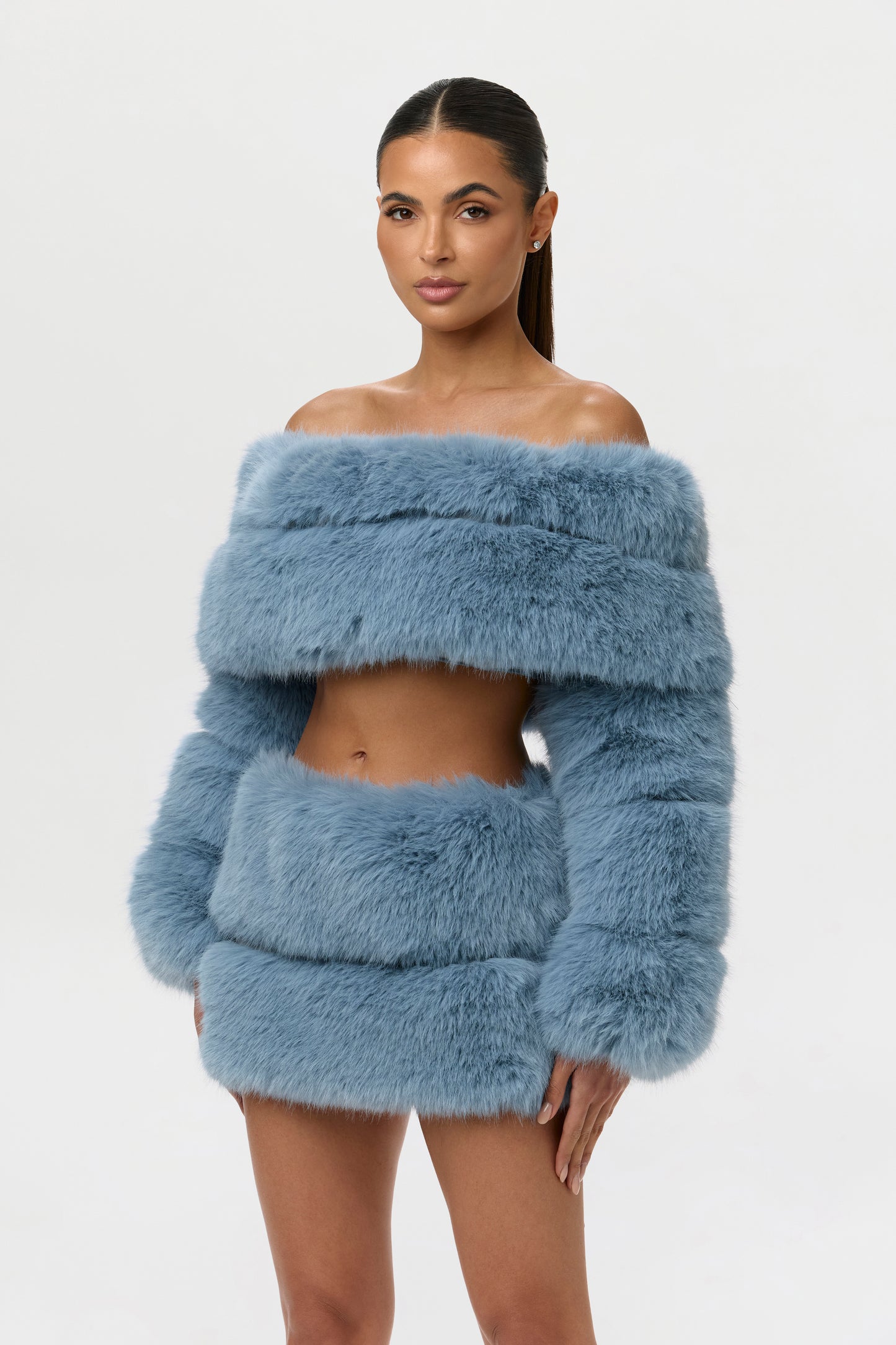 Faux Fur Pelted Mini Skirt