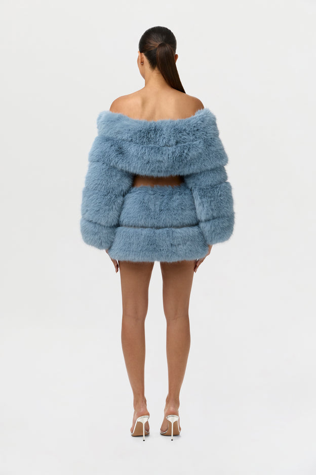 Faux Fur Pelted Mini Skirt