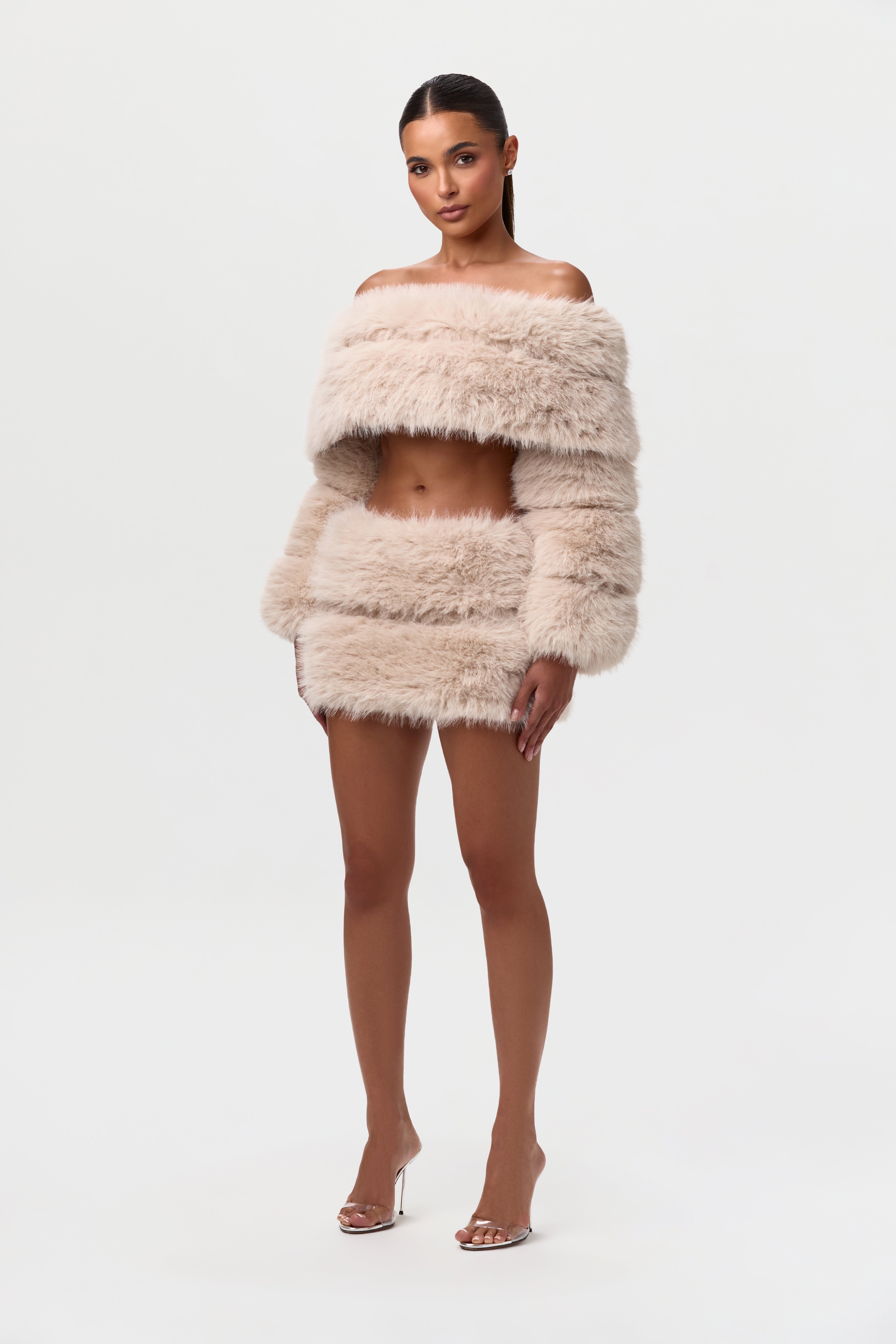 Faux Fur Pelted Mini Skirt