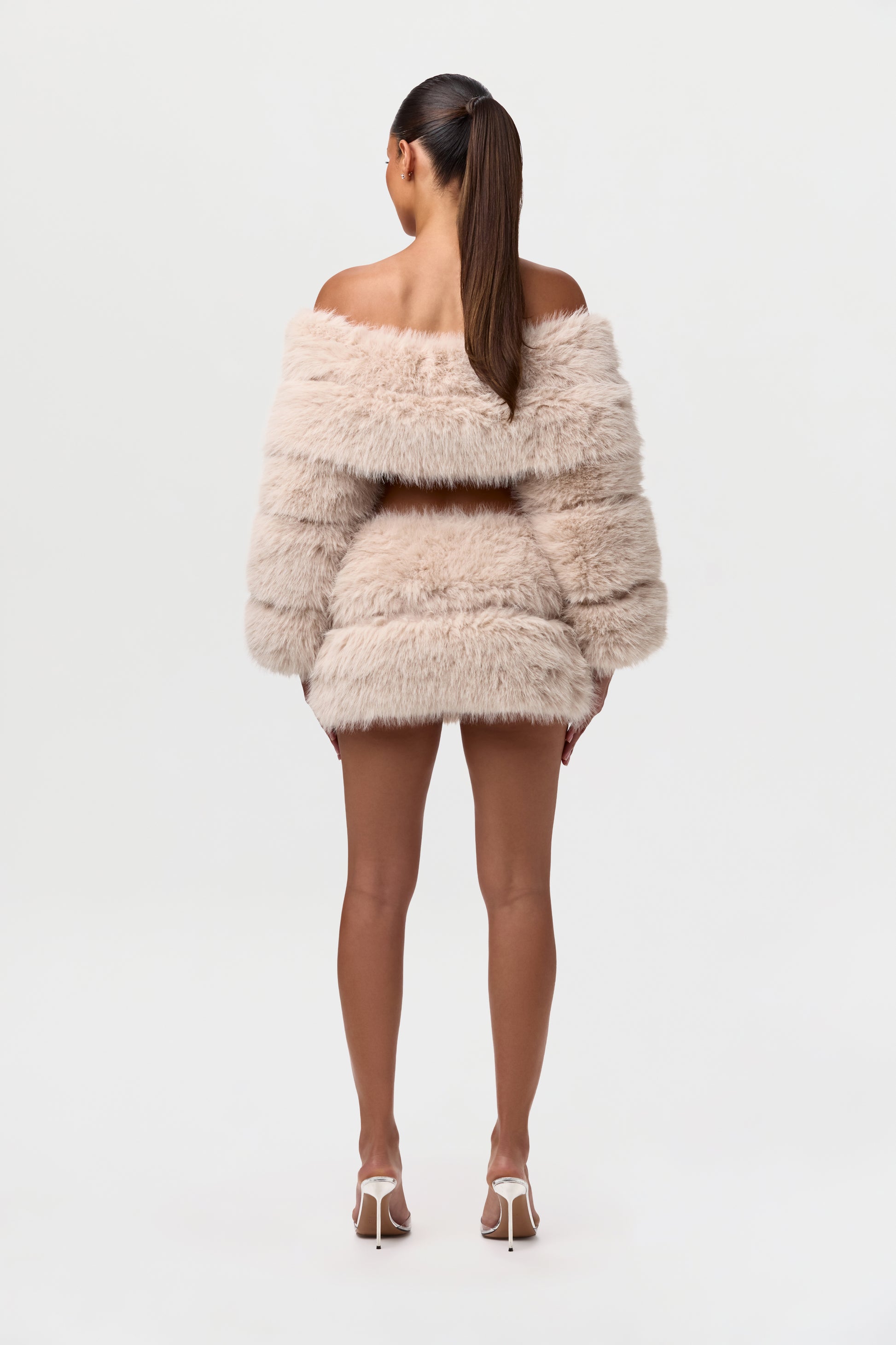 Faux Fur Off-Shoulder Pelted Top – Naked Wardrobe Faux Fur Off-Shoulder Pelted Top – Naked Wardrobe