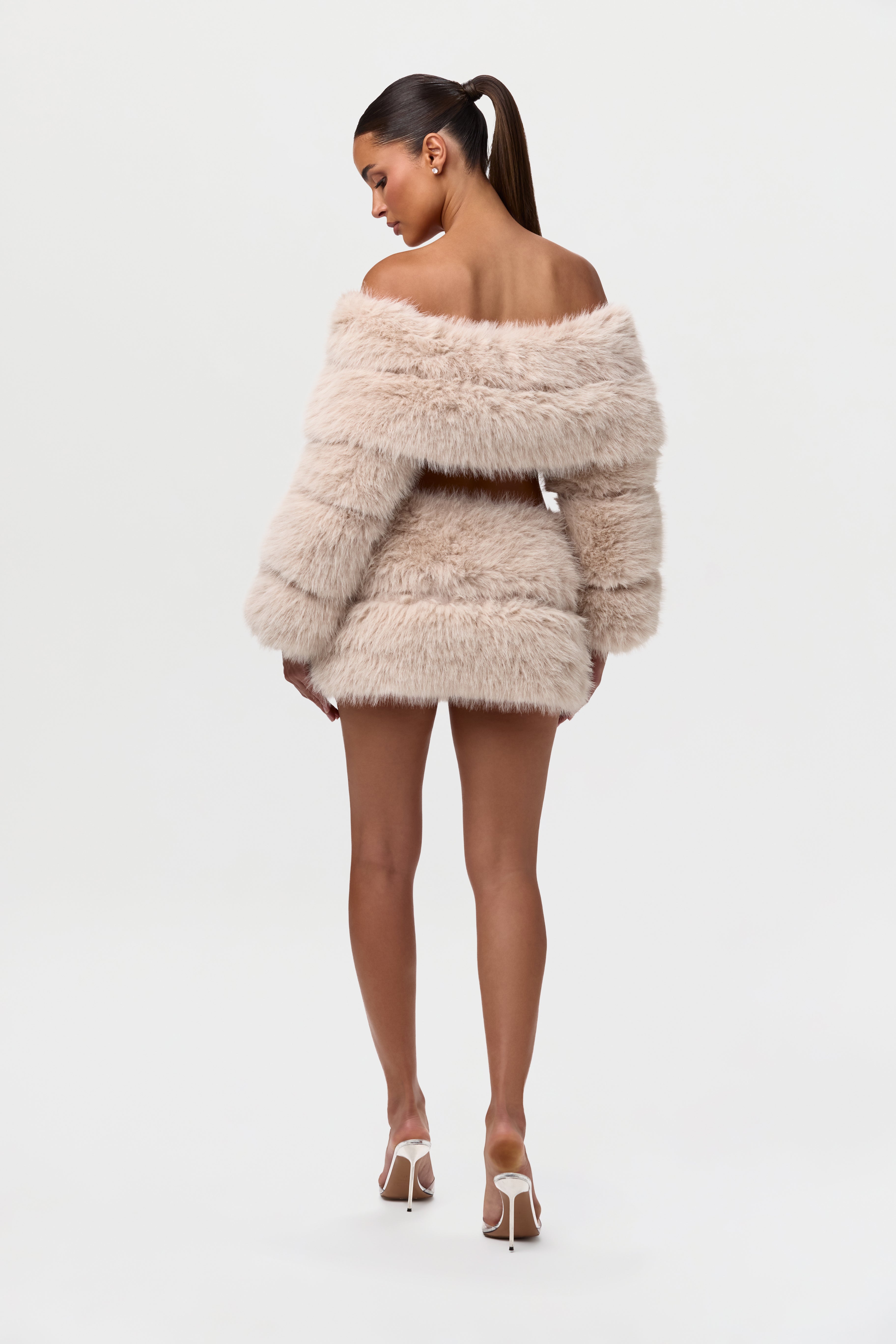 Faux Fur Off-Shoulder Pelted Top – Naked Wardrobe