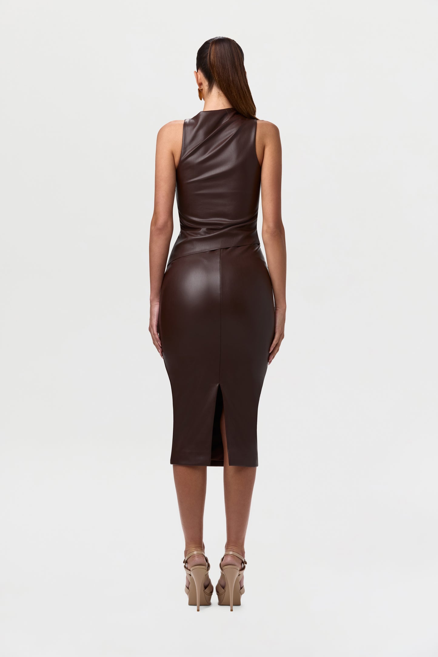 Vegan Leather Sleeveless Top