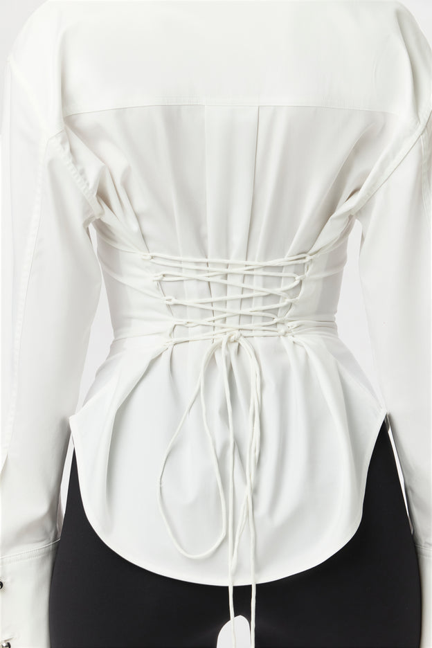 Shirting Contour Button Up Top