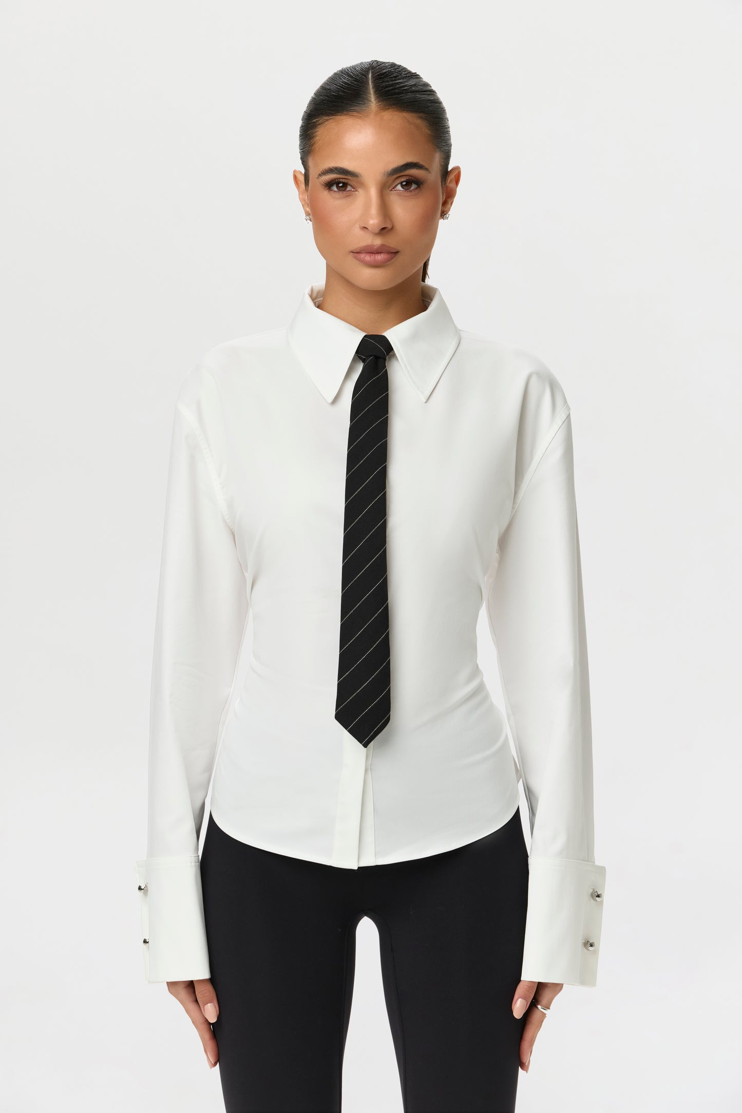 Shirting Contour Button Up Top