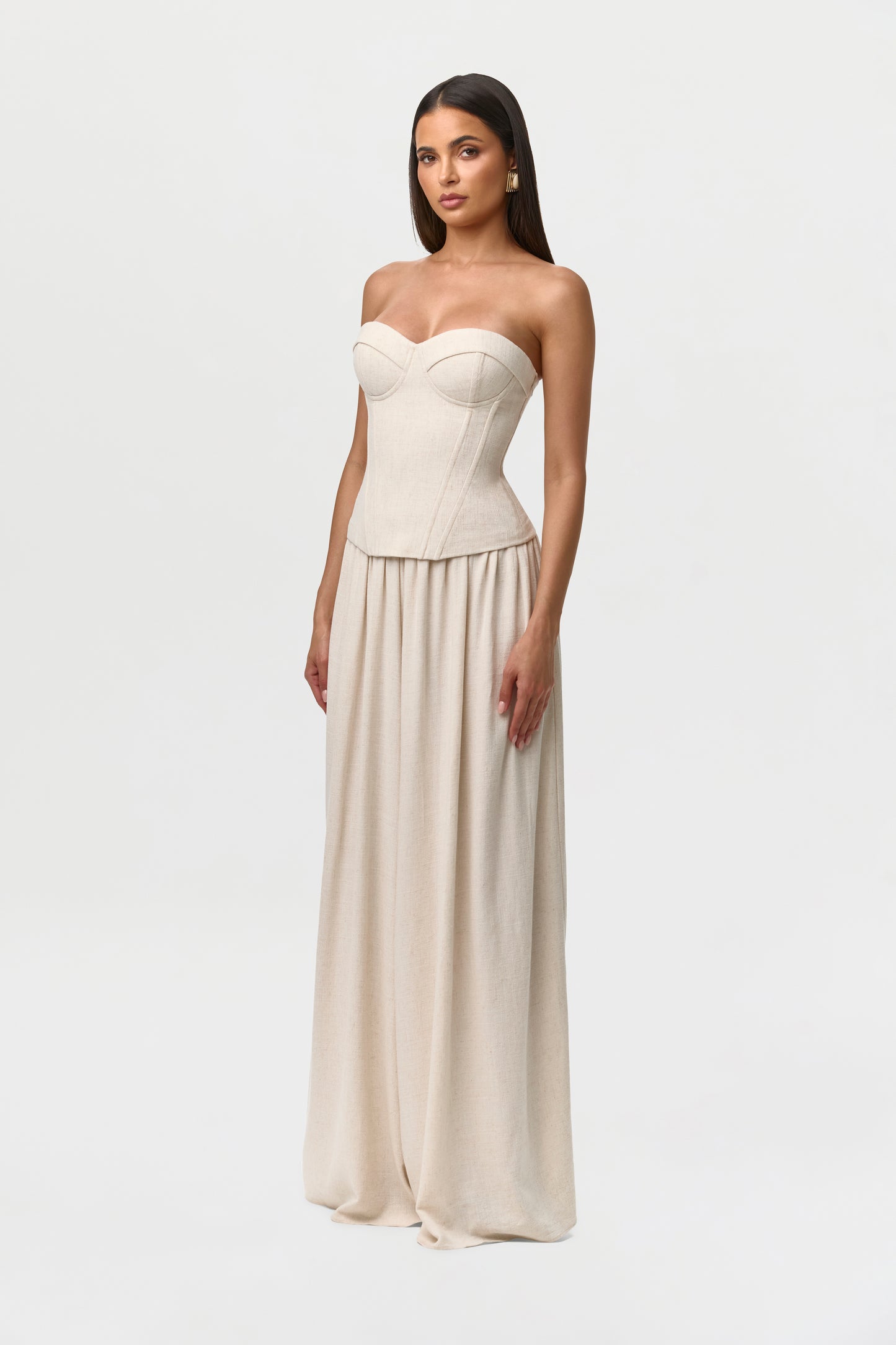 Linen Pleated Wide Leg Pants Petite