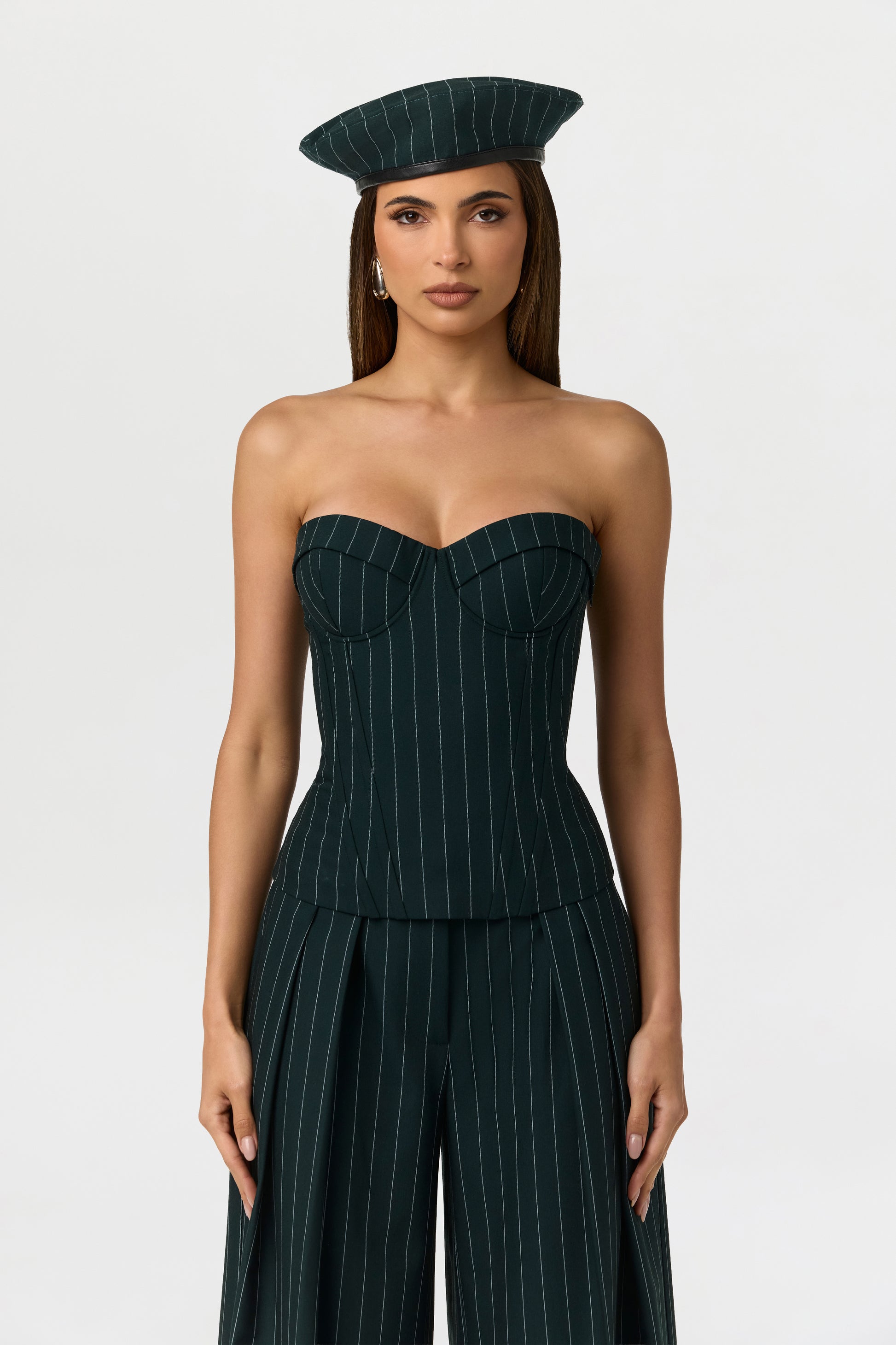 Suited Pinstripe Beret