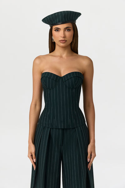 Suiting Pinstripe Corset Top
