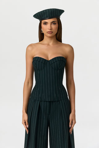Suiting Pinstripe Corset Top