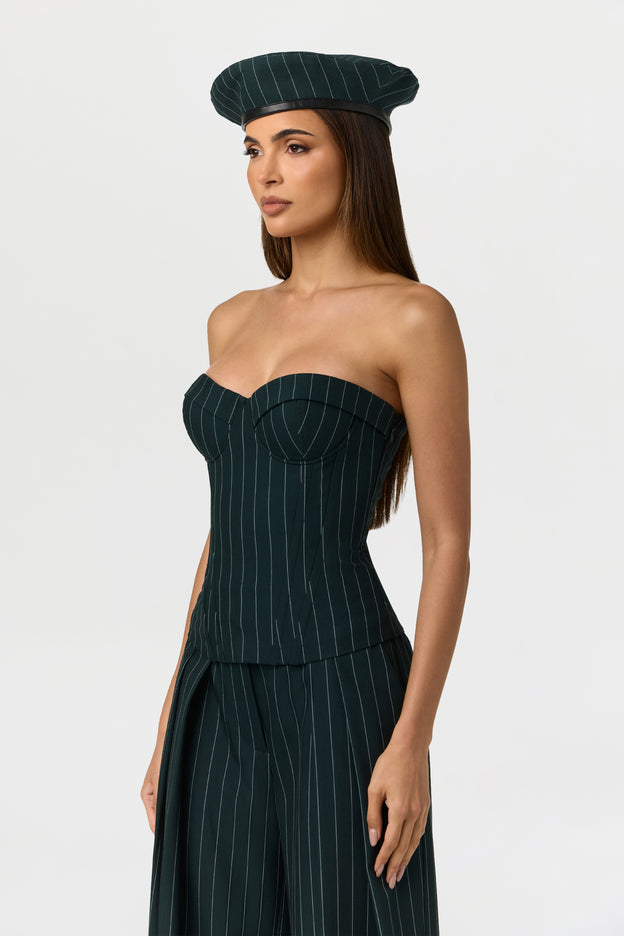 Suiting Pinstripe Corset Top
