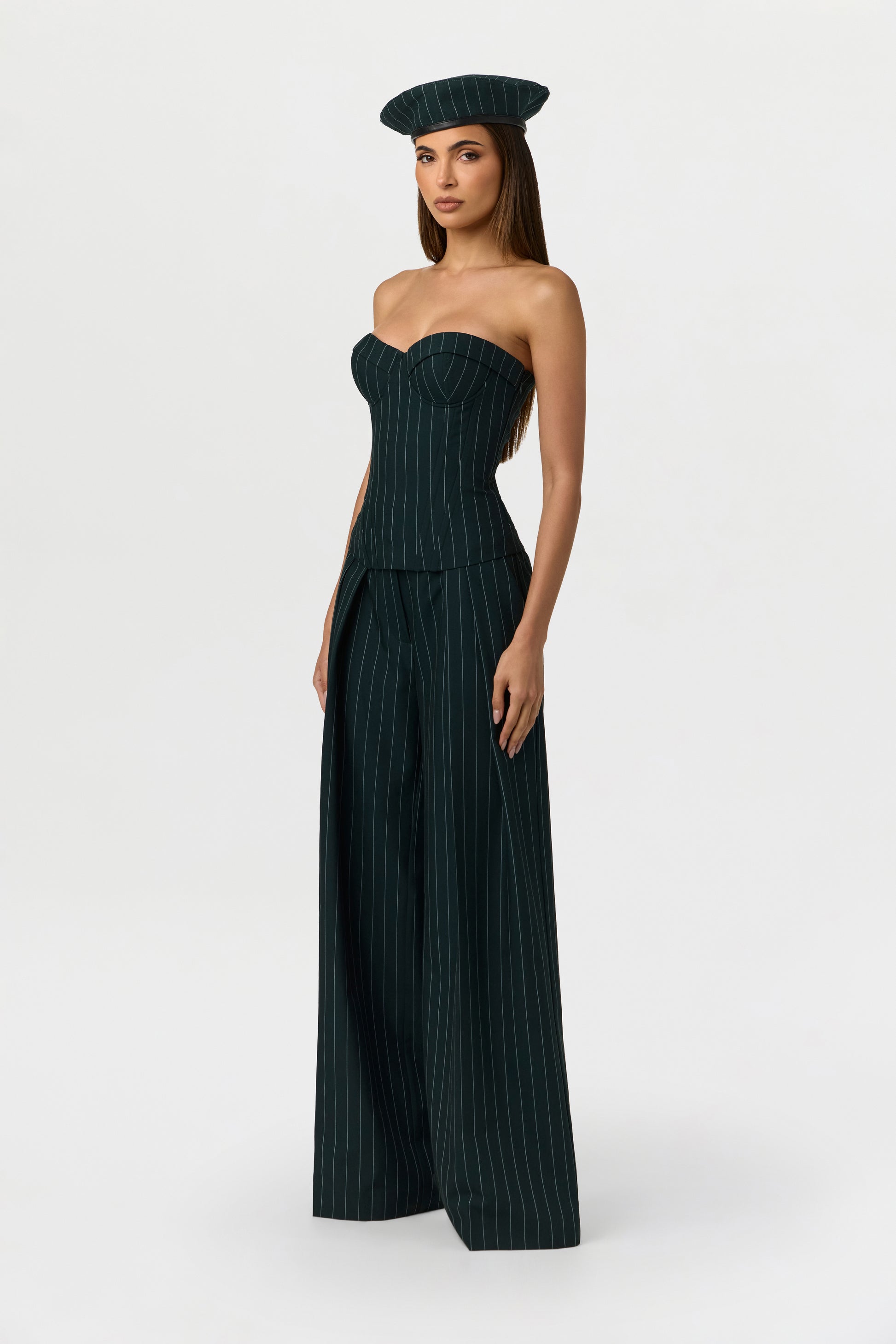 Suiting Pinstripe Corset Top