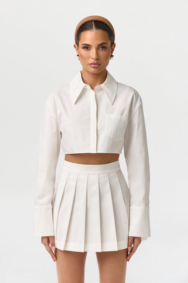 Shirting Pleated Mini Skirt