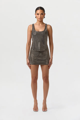 Rhinestone Mini Skirt