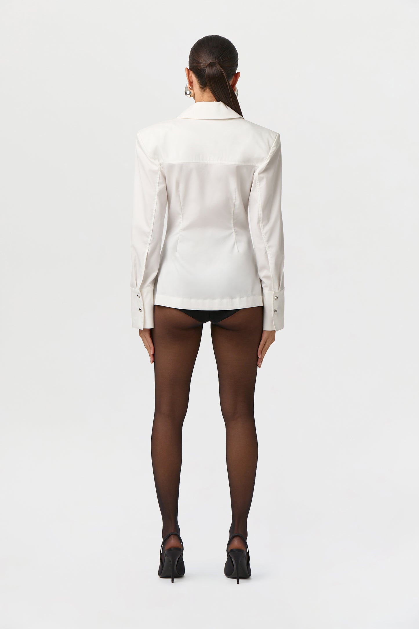 Shirting Open Front Button Top