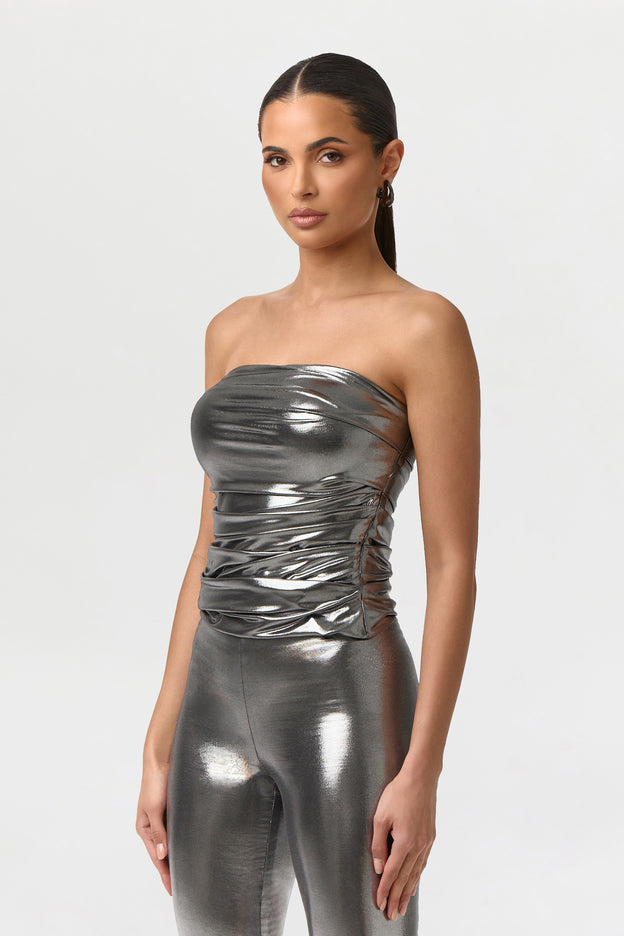 Foil Jersey Tube Top