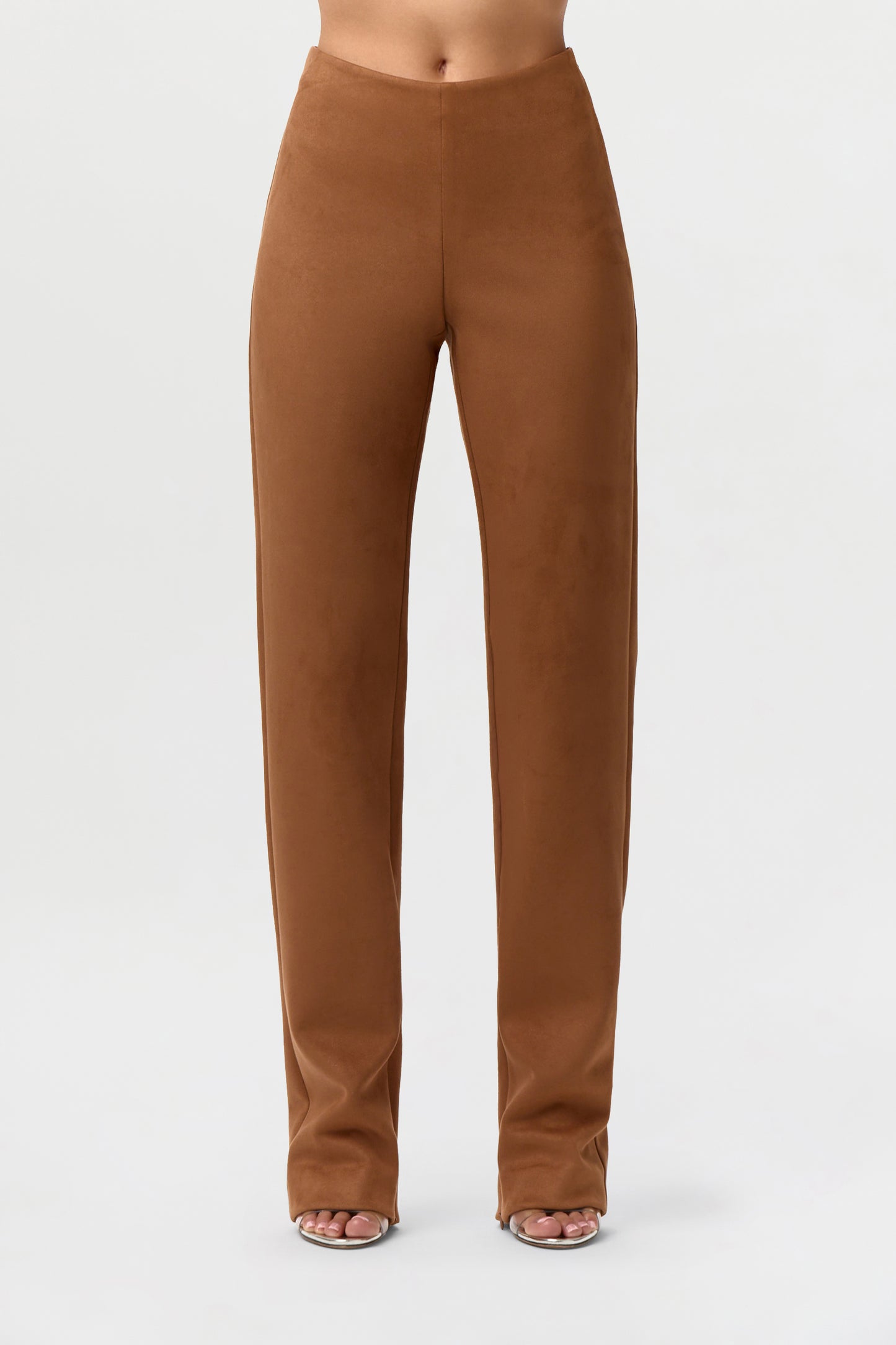 ladies brown dress pants Faux Suede Pants – Naked Wardrobe