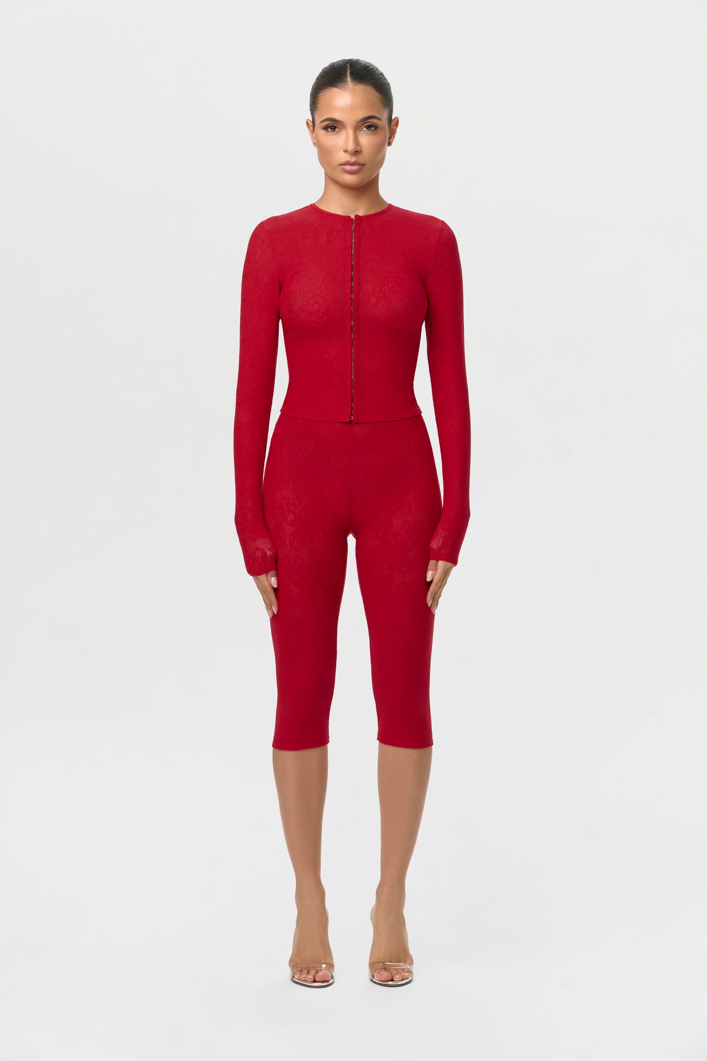 Stretch Lace Cropped Leggings