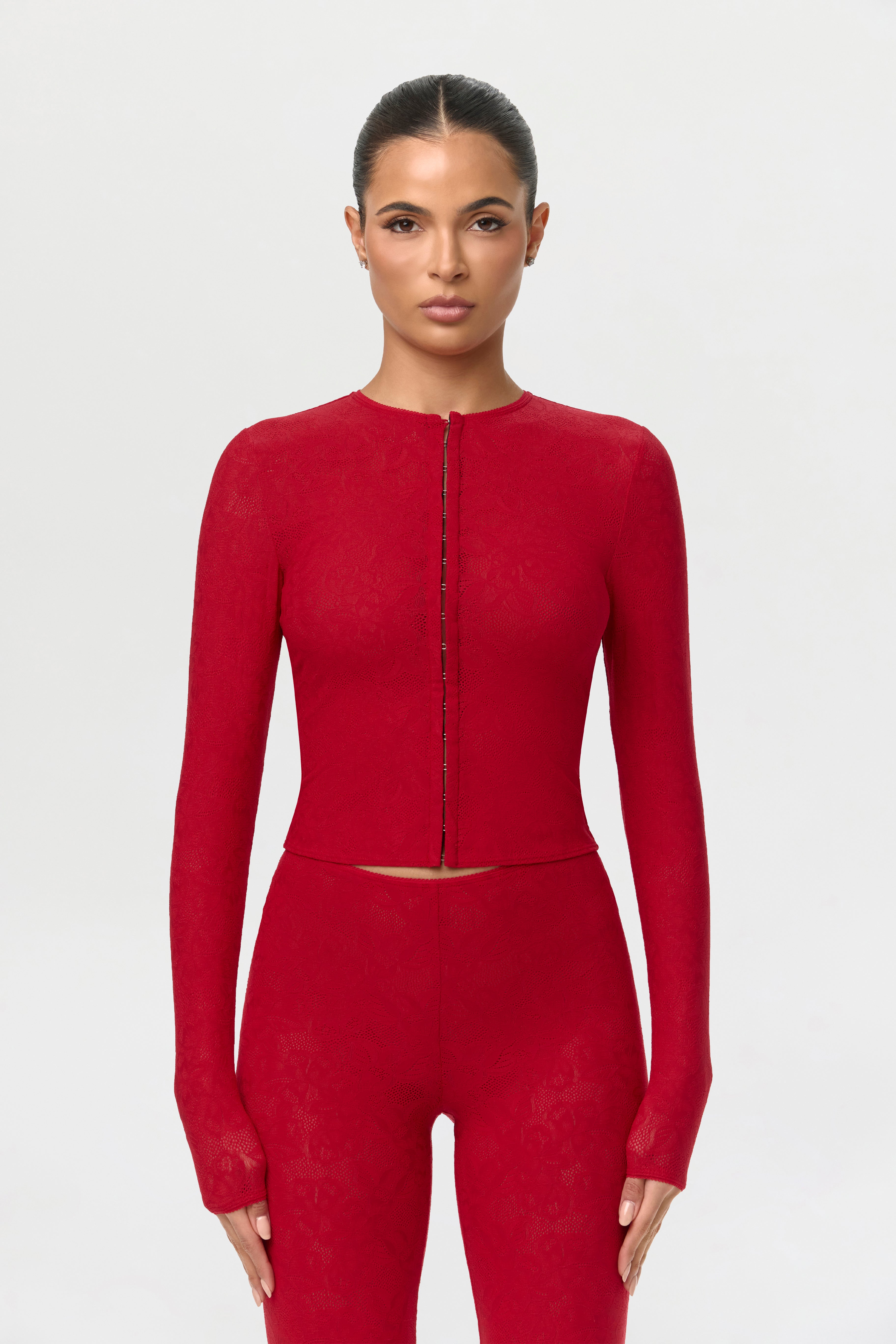 Stretch Lace Cardigan Top