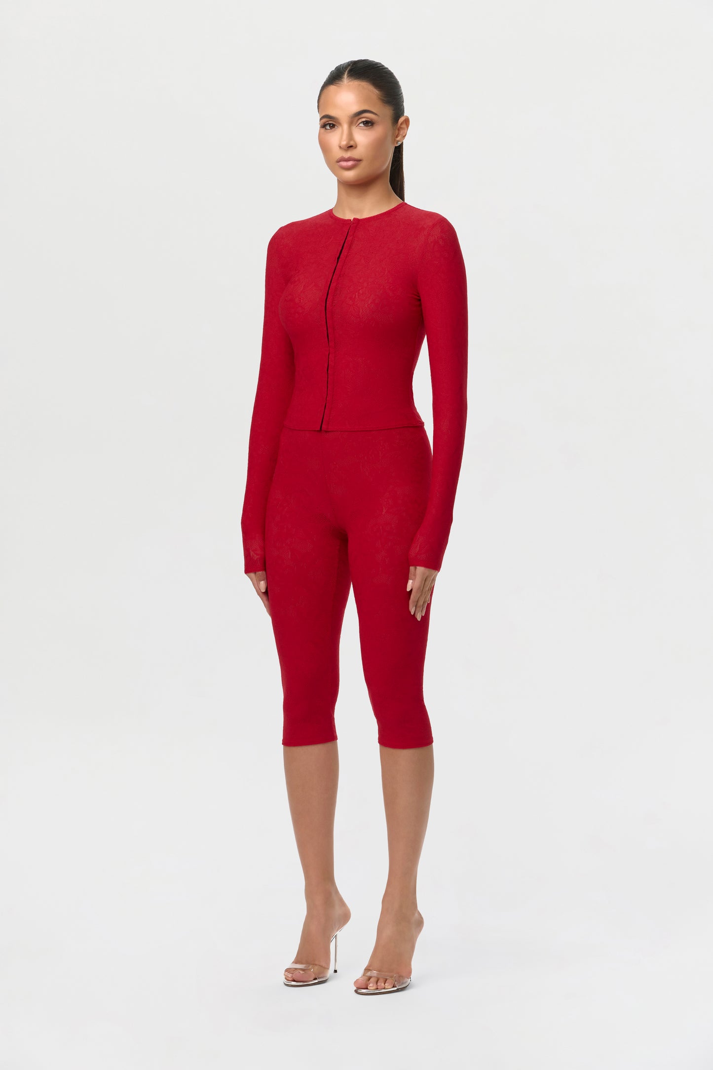 Stretch Lace Cropped Leggings