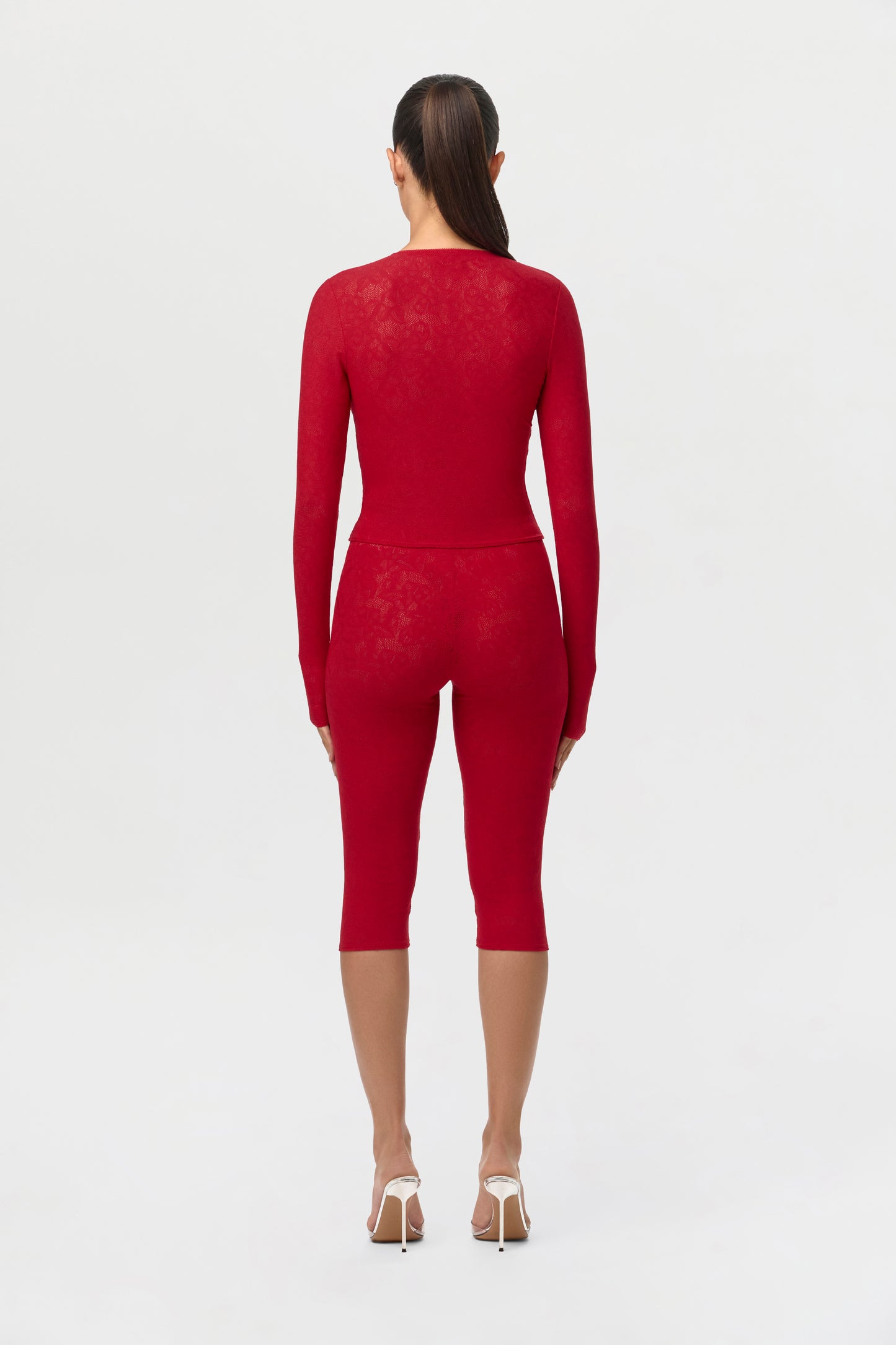 Stretch Lace Cropped Leggings