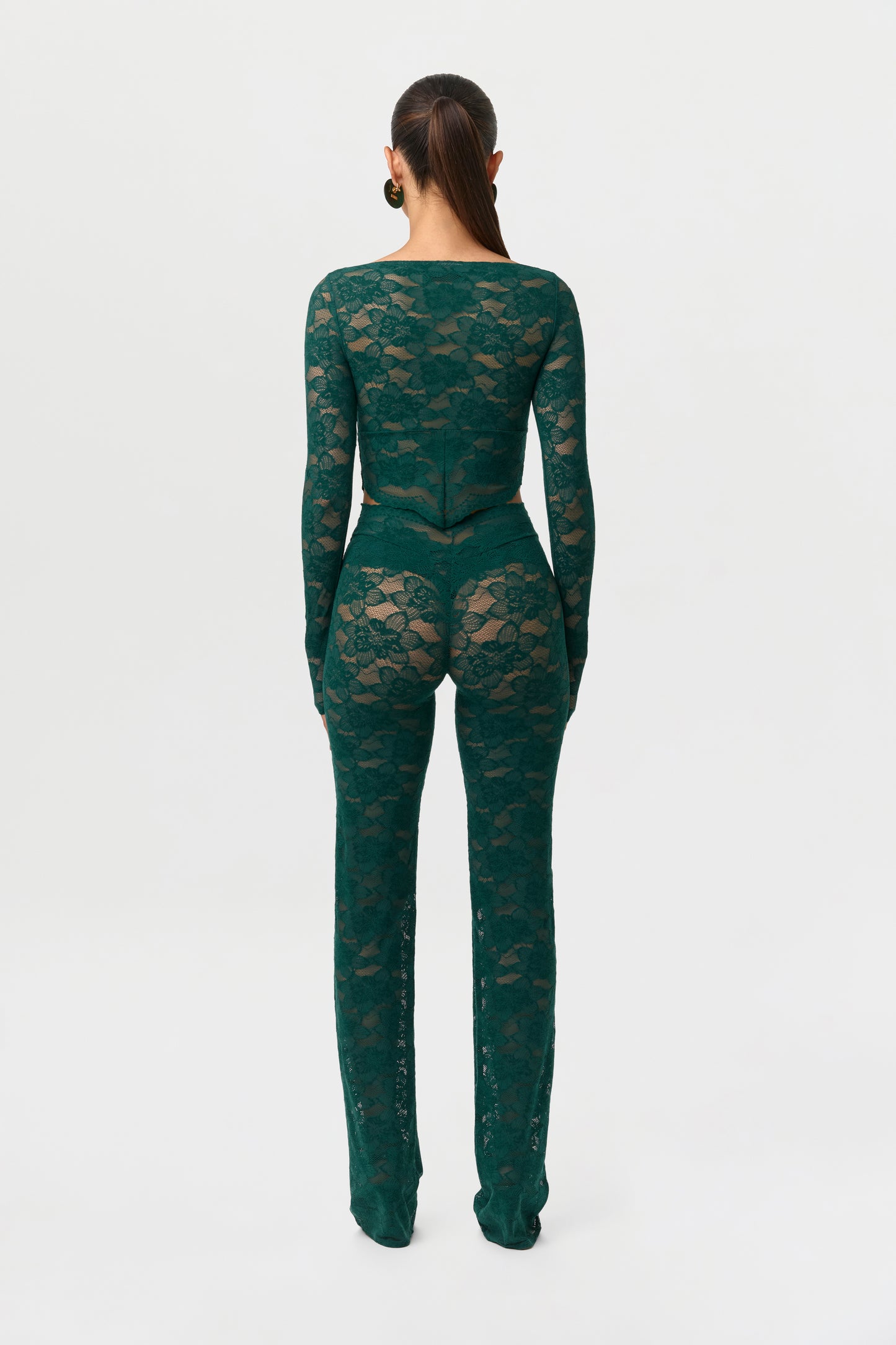 Stretch Lace Straight Leg Pants