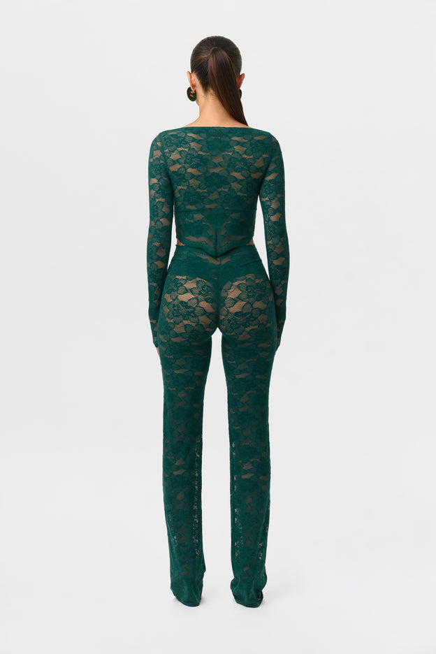 Stretch Lace Straight Leg Pants
