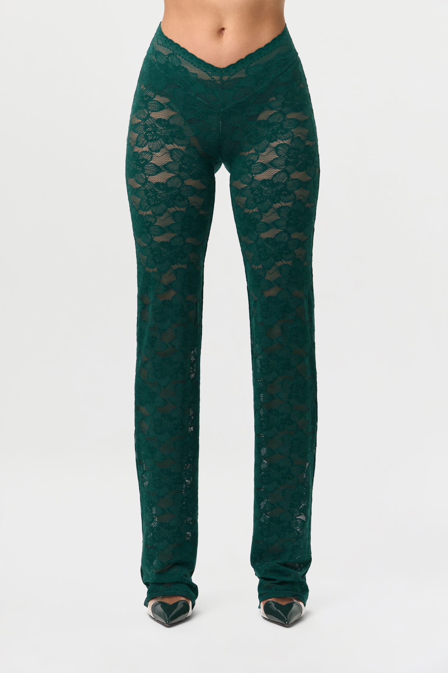 Stretch Lace Straight Leg Pants