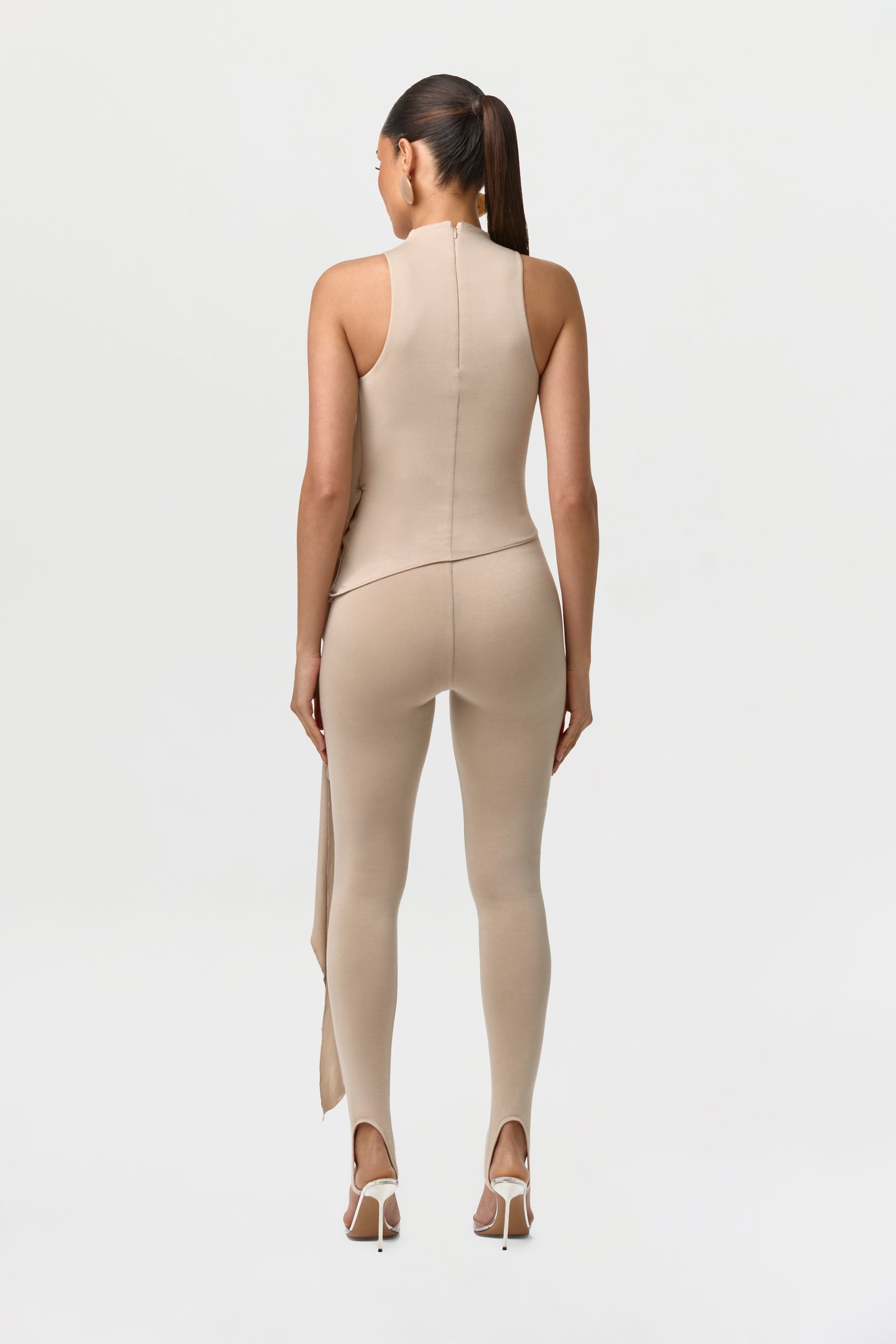 Smooth Sleeveless Drape Top