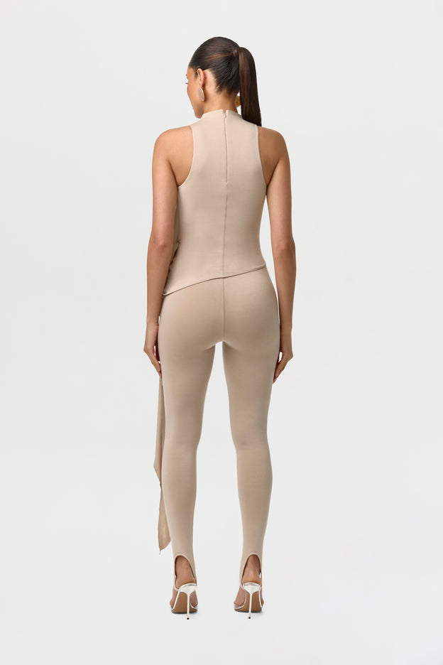 Smooth Sleeveless Drape Top