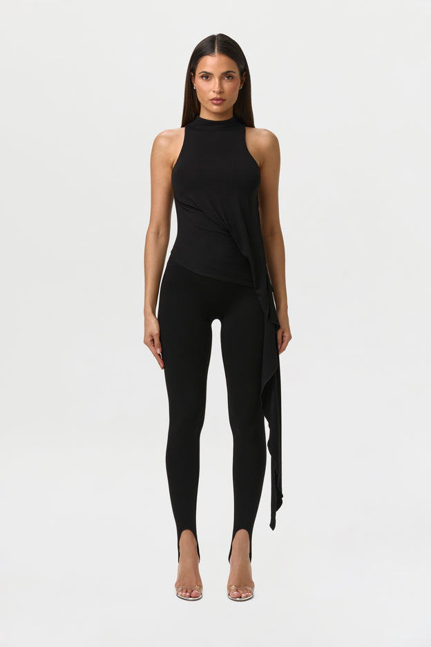 Smooth Sleeveless Drape Top