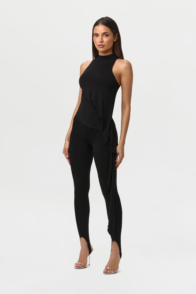Smooth Sleeveless Drape Top