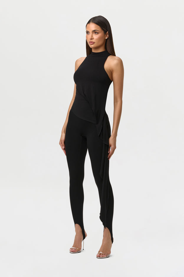 Smooth Sleeveless Drape Top