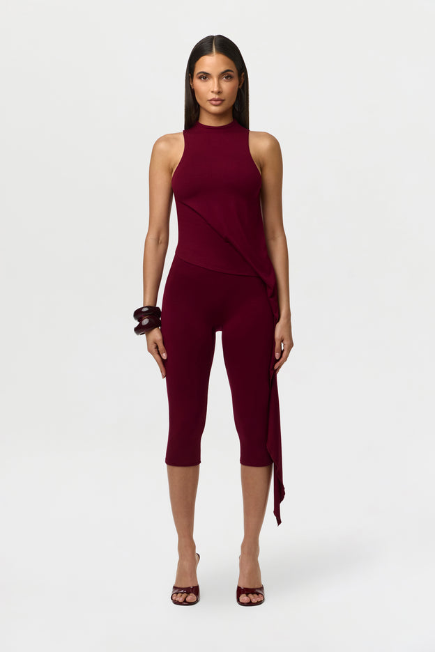 Smooth Sleeveless Drape Top