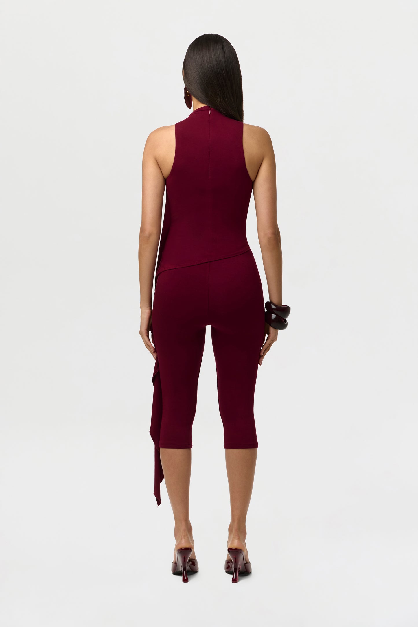 Smooth Sleeveless Drape Top