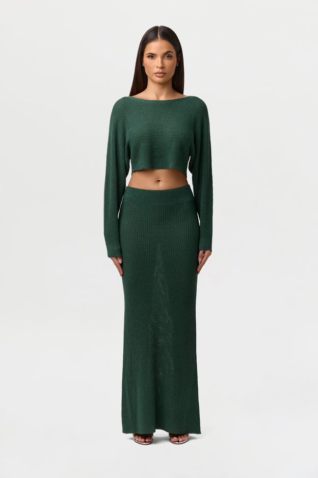 Ribbed Knit Maxi Skirt