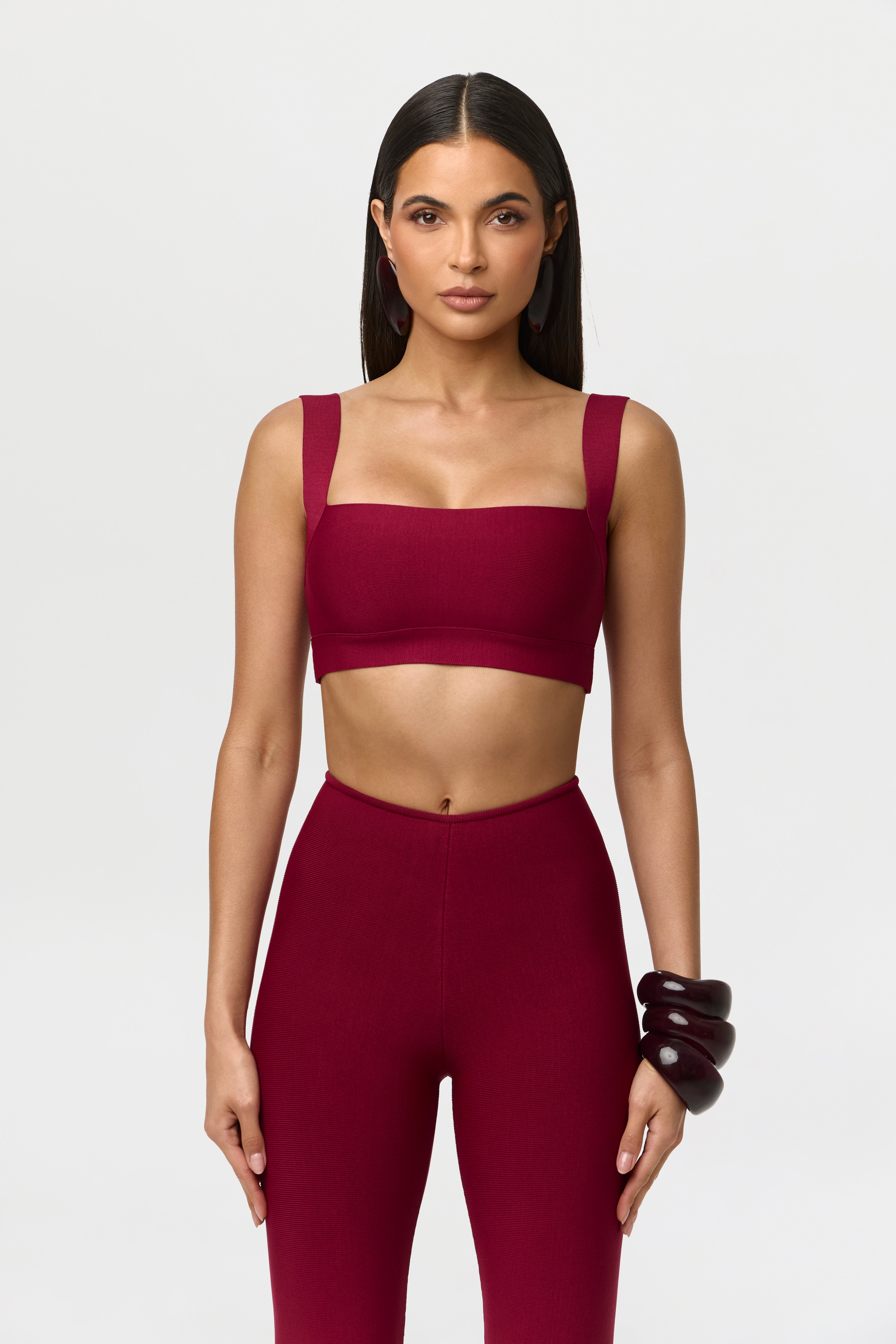 Knit Bandage Sculpt Tank Crop Top