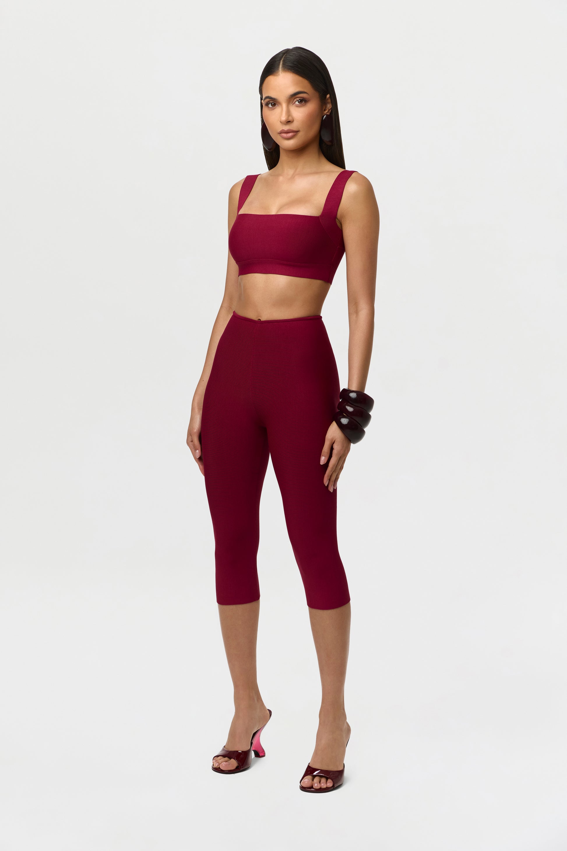 Knit Bandage Sculpt Tank Crop Top