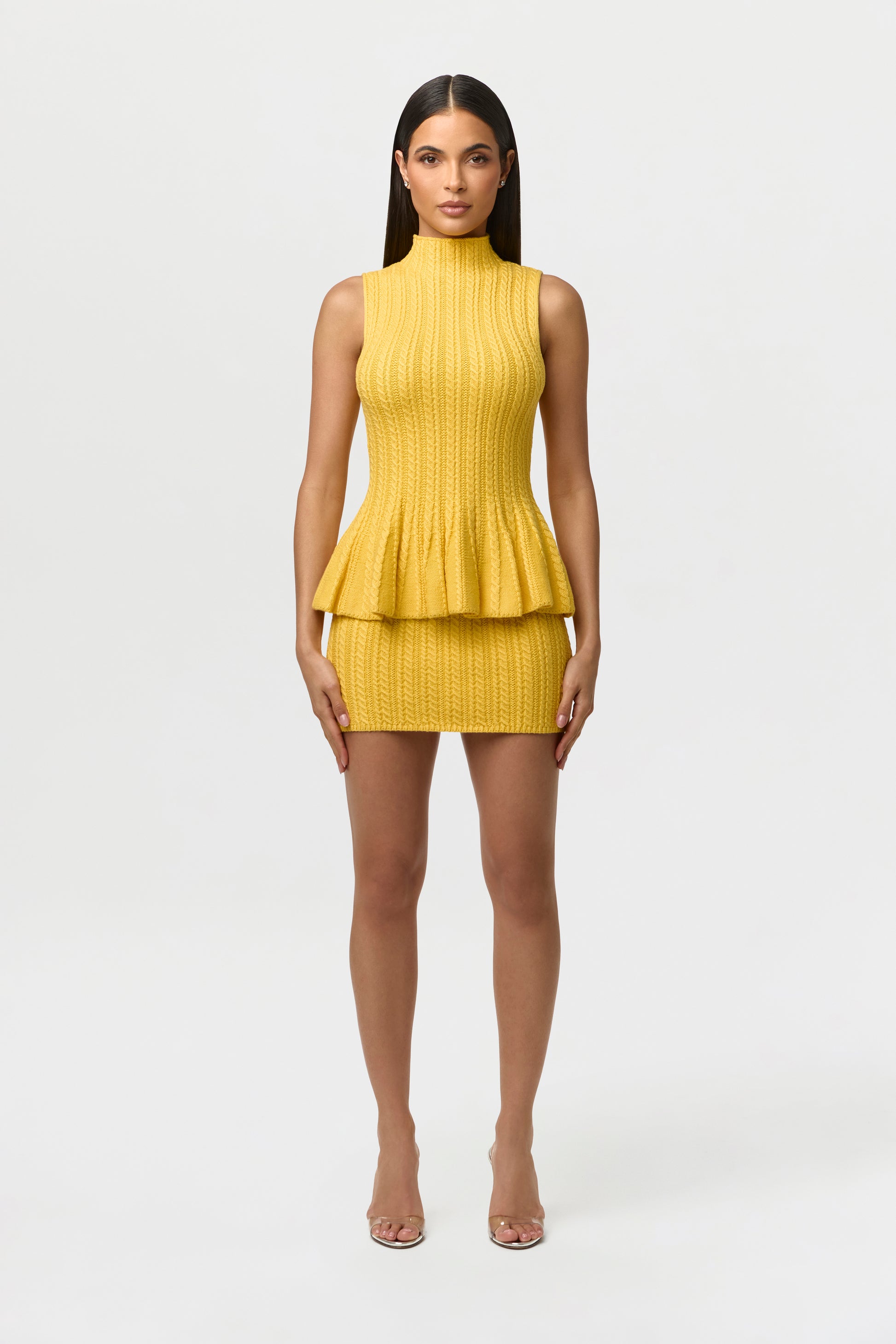 Knit Sleeveless Peplum Top