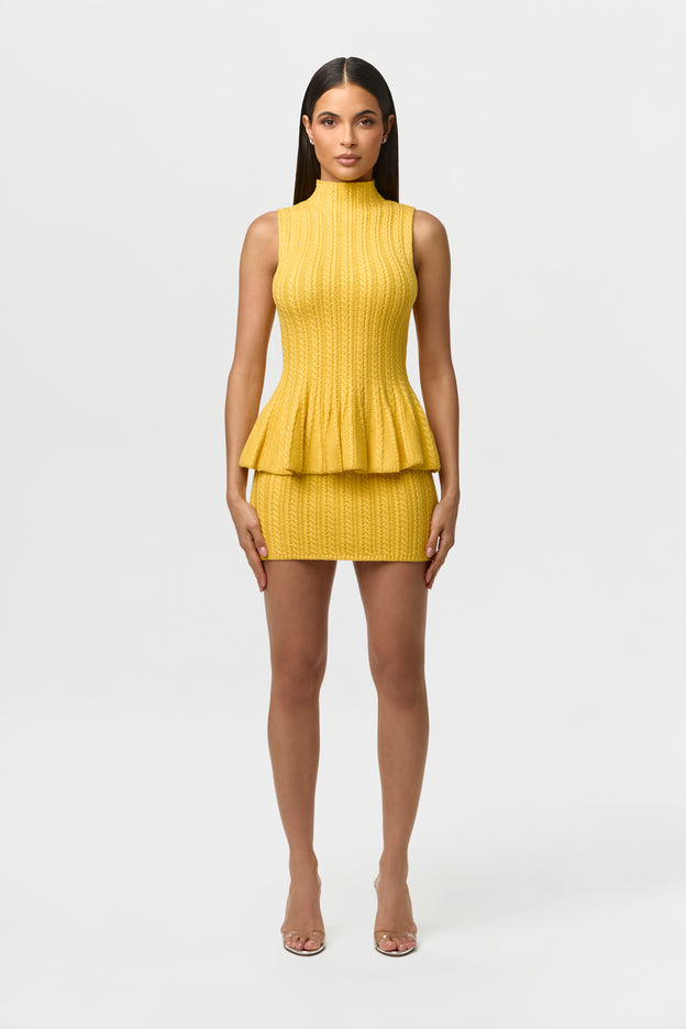 Knit Sleeveless Peplum Top