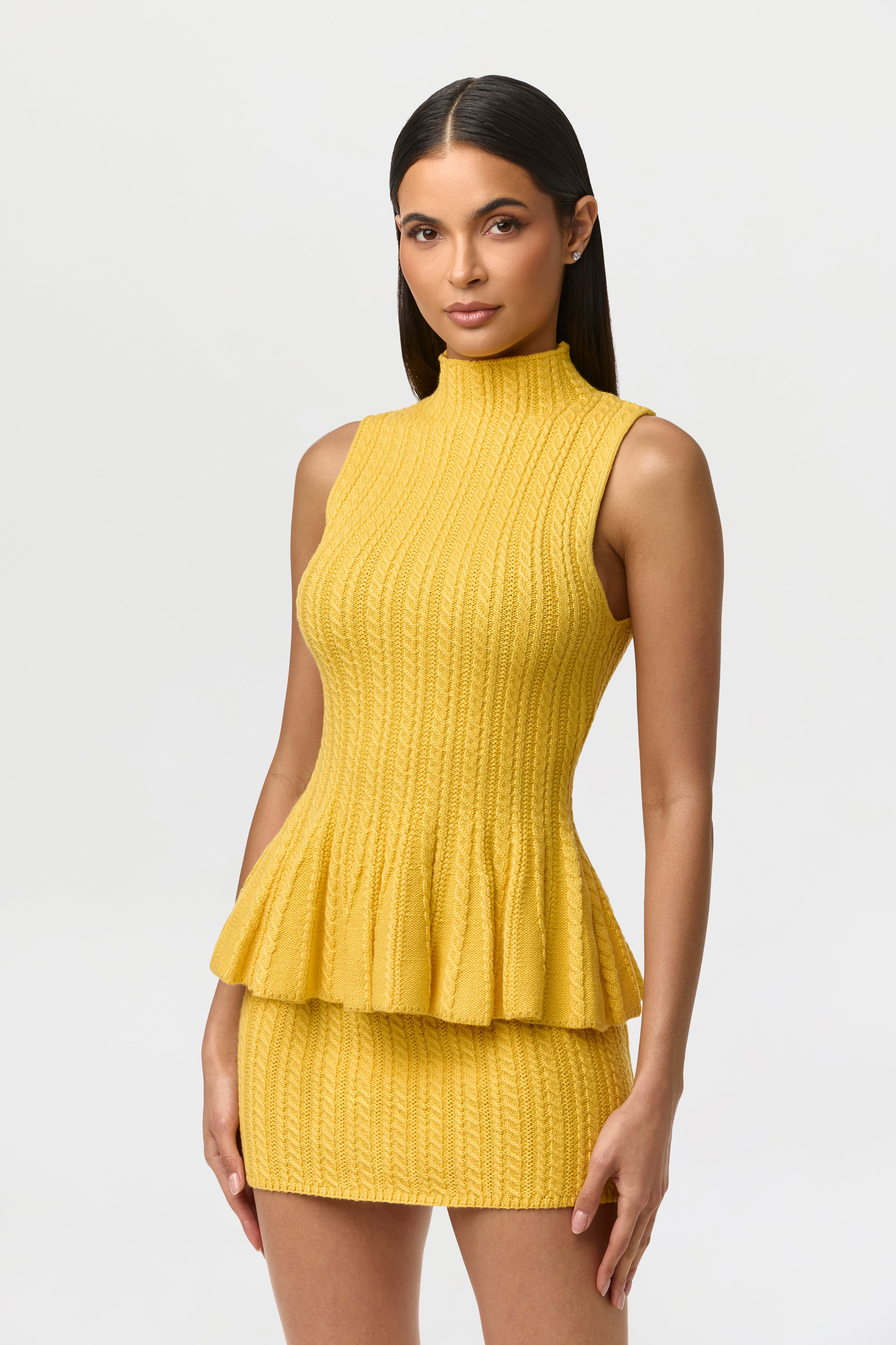 Knit Sleeveless Peplum Top