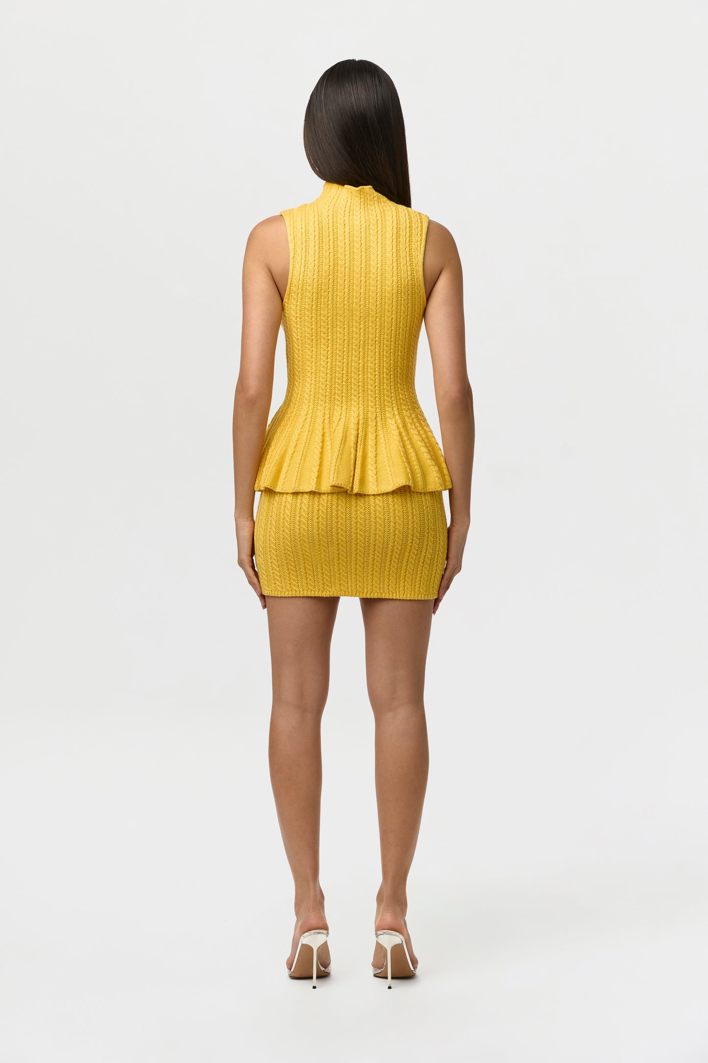 Knit Sleeveless Peplum Top