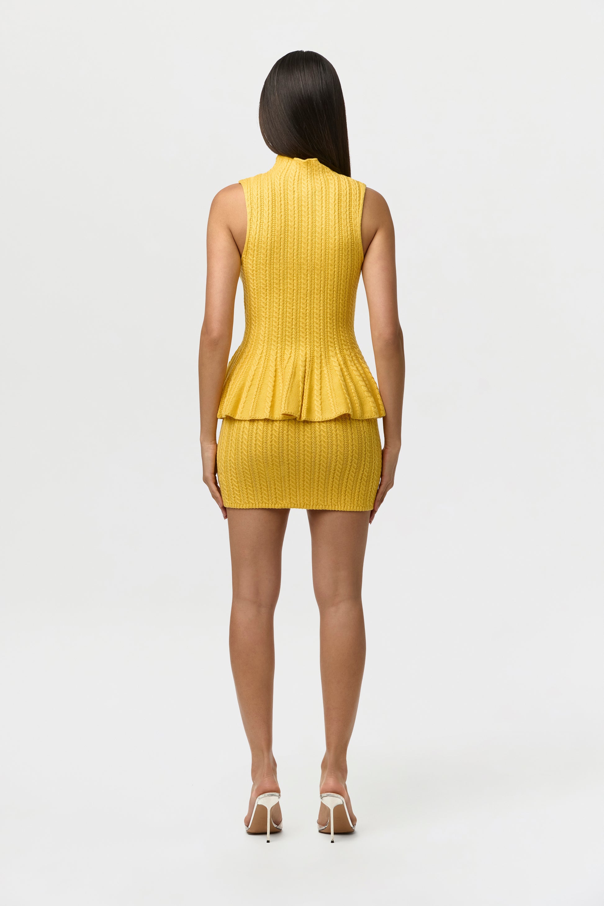 Knit Sleeveless Peplum Top